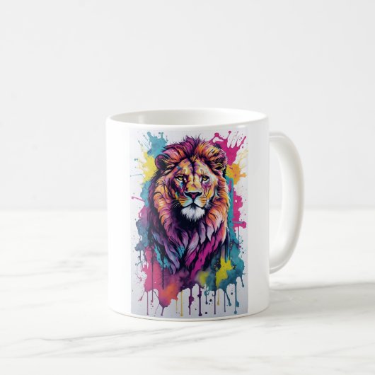 Mug Lion coloré (Devant droit)