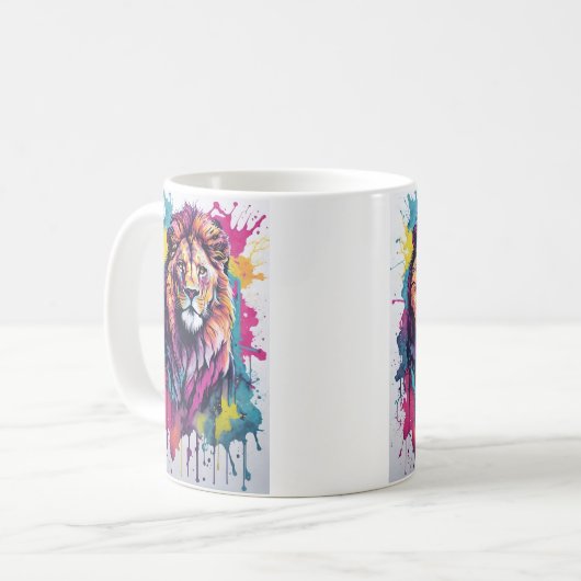Mug Lion coloré (Devant gauche)