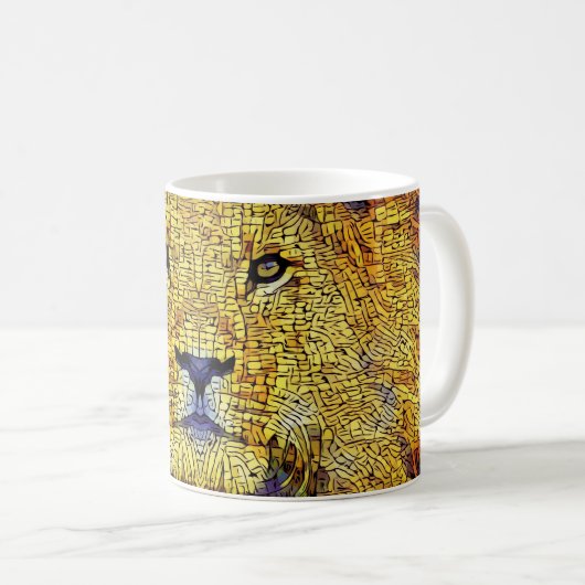 Mug Lion de Mosaïque (Devant droit)