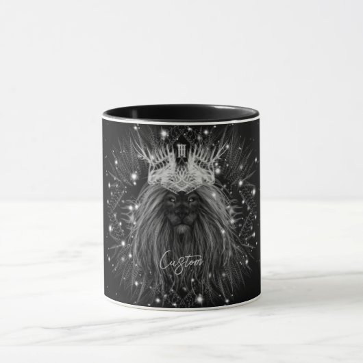 Mug Lion d'étoile avec monogramme de couronne (Centre)