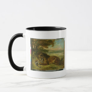Mug Lion et alligator, 1863