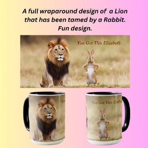 Mug Lion et un lapin design amusant