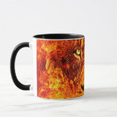 Mug Lion flamboyant rouge orange dos jaune (Gauche)