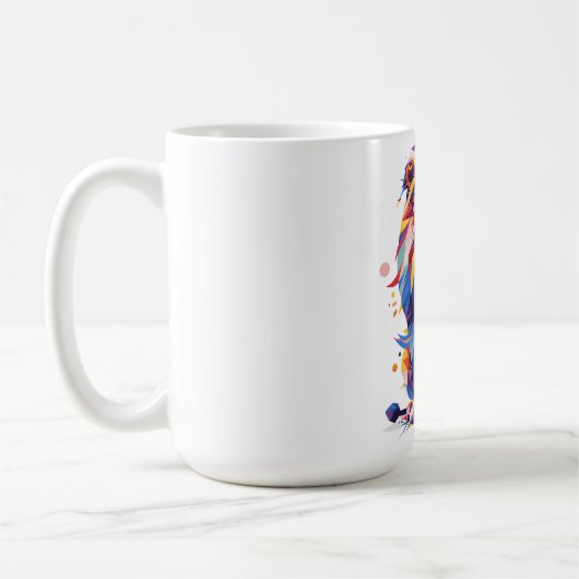 Mug Lion géométrique coloré (Gauche)