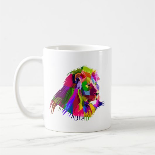Mug Lion Head Prismatic Pop Art Design-62502 (Gauche)