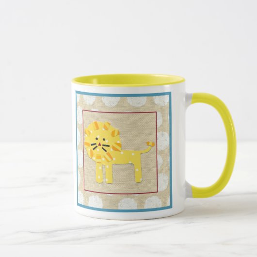 Mug Lion jaune avec Pois blancs (Droite)