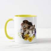 Mug Lion Lionne Floral Vert (Gauche)