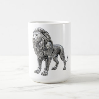 Mug Lion majestueux celtique argent avec nœud complexe