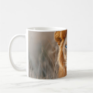 Mug Lion majestueux mâle aux yeux bleus brillants