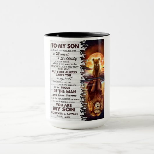 Mug Lion Maman À Mon Fils J'Ai Fermé Mes Yeux (Centre)