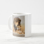 Mug Lion masculin et femelle dans l'amour (Devant gauche)