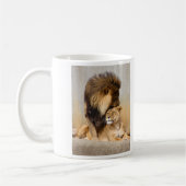 Mug Lion masculin et femelle dans l'amour (Gauche)