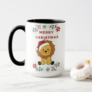 Mug Lion Noël Neige Animaux d'hiver Lions