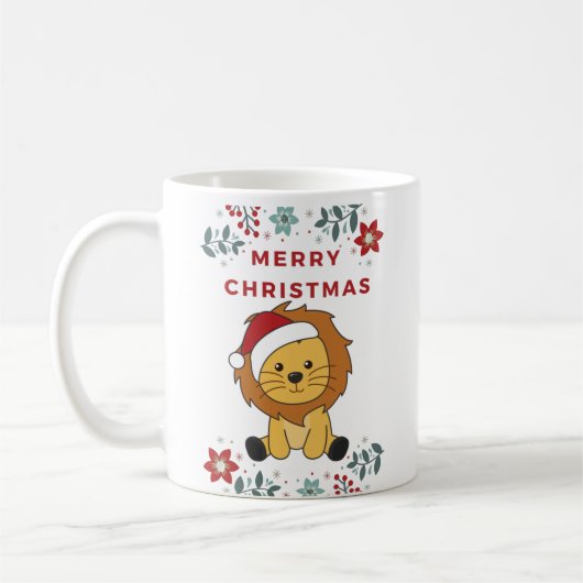 Mug Lion Noël Neige Animaux d'hiver Lions (Gauche)