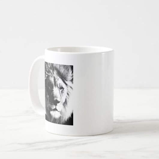 Mug Lion noir et blanc (Devant gauche)