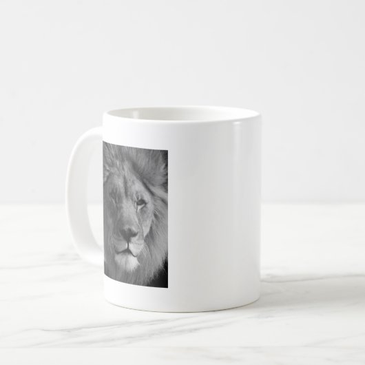 Mug Lion noir et blanc (Devant gauche)