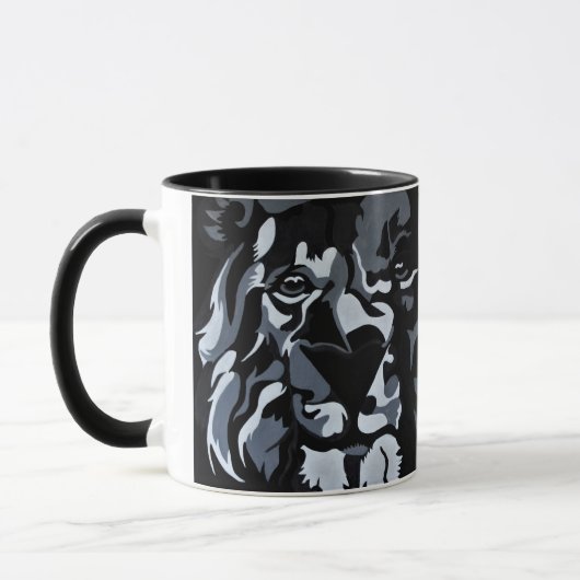Mug Lion noir et blanc (Gauche)