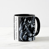 Mug Lion noir et blanc (Devant droit)