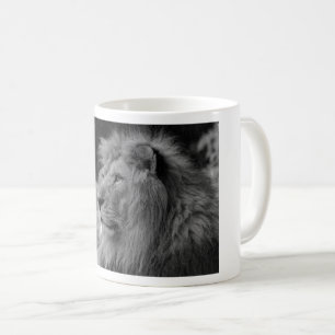 Mug Lion noir et blanc - Animal sauvage