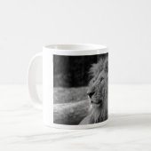 Mug Lion noir et blanc - Animal sauvage (Devant gauche)