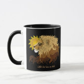 Mug Lion noir jaune Mandala Sun (Gauche)
