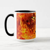 Mug Lion noir rouge en feu (Gauche)