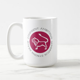 Mug Lion rose foncé Zodiac Étoile signe Personnalité T