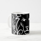 Mug Lion tribal noir et blanc (Devant gauche)
