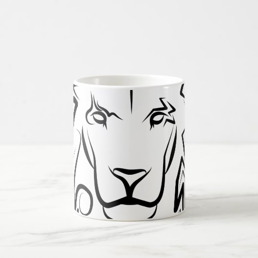 Mug Lion tribal noir et blanc (Centre)