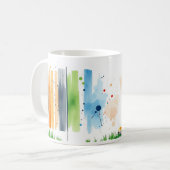 Mug Lion Vibrant Avec Paint Splateaux Brosses (Devant gauche)