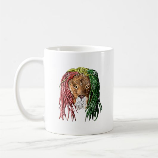Mug Lion vintage de reggae de Rasta (Gauche)