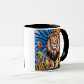 Mug Lion Watercolor moderne (Devant droit)