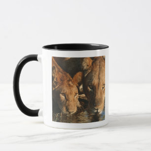 Mug Lionne et CUB (Panthera Lion)