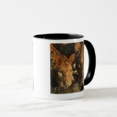 Mug Lionne et CUB (Panthera Lion) (Devant droit)