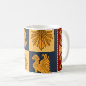 Mug Lions d'or : design foulard Art Nouveau (Devant droit)