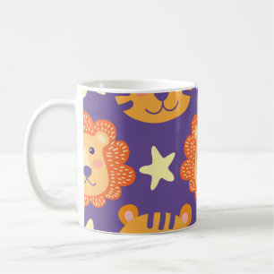 Mug Lions et tigres de dessin : Vintage