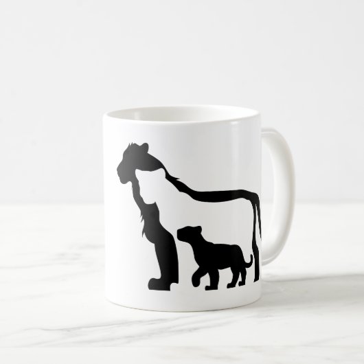 Mug Lions noirs et blancs (Devant droit)