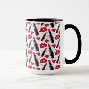Mug Lipstick Et Lips Polka Dot Motif