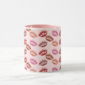 Mug Lipstick Kiss Lip Prints rose (Centre)