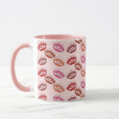 Mug Lipstick Kiss Lip Prints rose (Gauche)