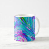 Mug Liquide Psychédélique Motif Abstrait Coloré Bleu (Devant droit)