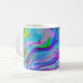 Mug Liquide Psychédélique Motif Abstrait Coloré Bleu (Devant gauche)