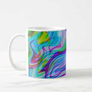 Mug Liquide Psychédélique Motif Abstrait Coloré Bleu