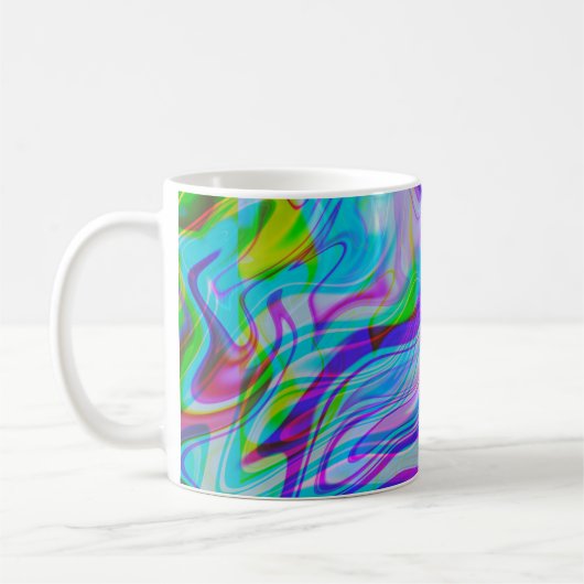 Mug Liquide Psychédélique Motif Abstrait Coloré Bleu (Gauche)