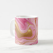 Mug Liquide rose avec stries dorées (Devant gauche)