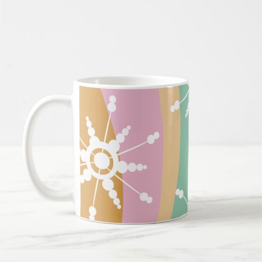 Mug Liquide Tie Dye Rétro Groovy Noël Beige Vert (Gauche)