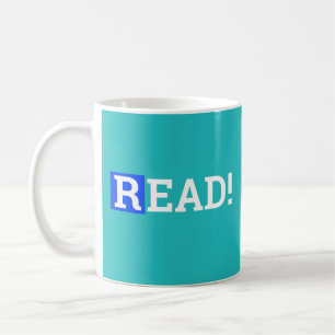 Mug LIRE ! Conceptions d'un mot en bleu cobalt et turq