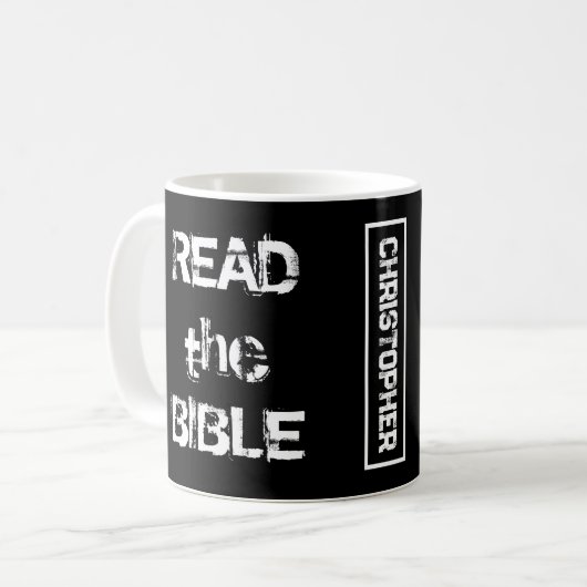 Mug Lire La Bible Noir & Blanc (Devant gauche)