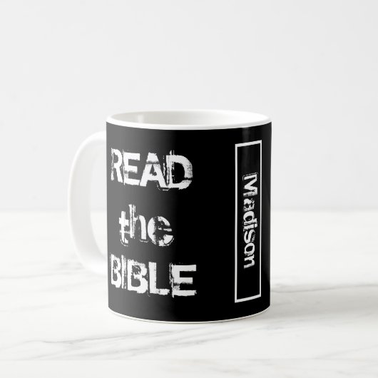 Mug Lire la Bible Noir et Blanc (Devant gauche)