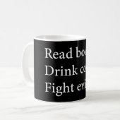 Mug Lire Livre Boire Café Combattre le mal (Devant gauche)